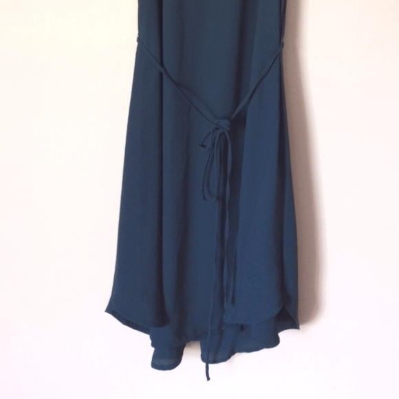 Ann Taylor Loft Teal Casual Flowy Spaghetti Strap Dress - Picture 4 of 6
